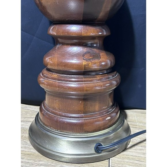 Automax 11418 Hard To Find Wood Table Lamp Works Great 32 3/4”H No Shade VGUC - Picture 10 of 16